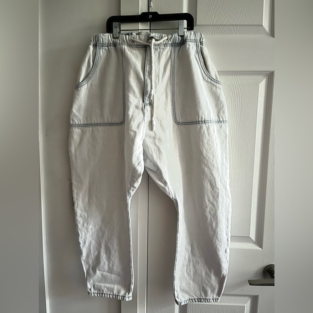 One Teaspoon Light Wash Boyfriend Jeans with Drawstring Waist - Picture 6 of 13